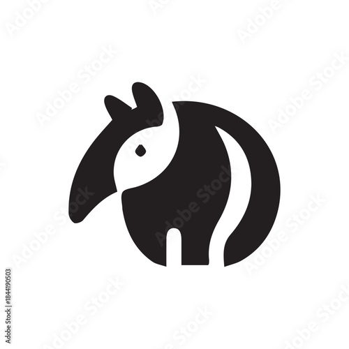 minimalist tapir logo with white background