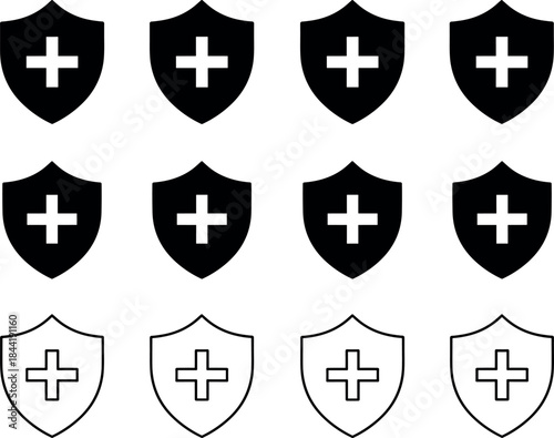 Flexed Bicep Muscle Outline Set – Arm Strength and Fitness Element