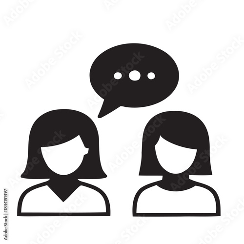 Communication icons representing dialogue, discussion, and connection, suitable for social interaction and business applications