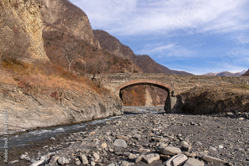 Old Ulu Bridge in Gakh. Azerbaijan.