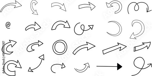 Collection of various arrow symbols and icons