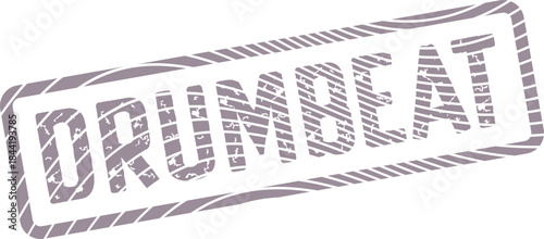 Distressed Drumbeat Word Stamp for Music Production and Rhythmic Event Promotion