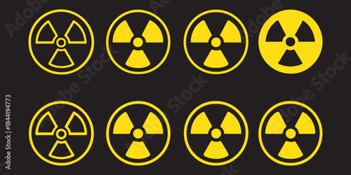 Nuclear icon vector. Atom radio active ray or beam warning attention alert symbol. vector illustration.