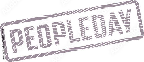 PEOPLEDAY distressed text in a retro rubber stamp mark for events and celebrations