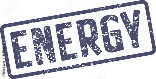 Vibrant ENERGY Word Grungy Stamp for Power Vigor and Dynamic Activity Themes