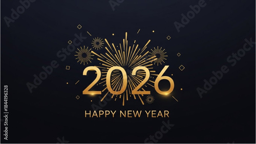 Merry Christmas and Happy New Year card for the 2026 New Year celebration.