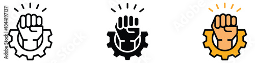 Will Power icon vector.  industrial power, labor, and revolutionary spirit symbol. vector illustration.