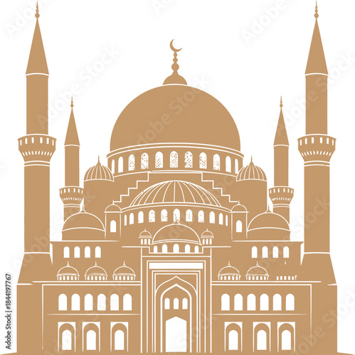 Detailed illustration of the selimiye mosque in edirne turkey showcasing ottoman architecture