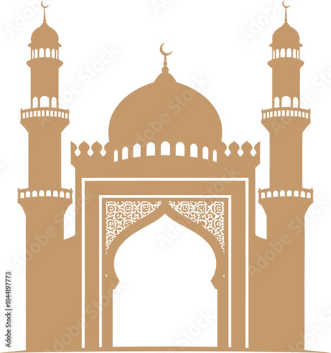 Islamic mosque architecture illustration