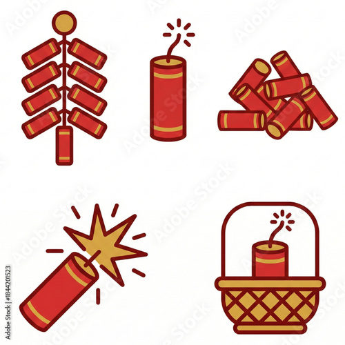 Fireworks and Firecrackers Illustrations for Celebrations and Festivals