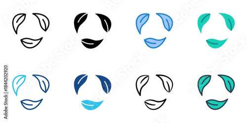 Eco friendly icon set multiple style vector collection. Editable Stroke 
