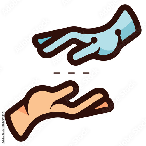 digital twin technology icon illustration