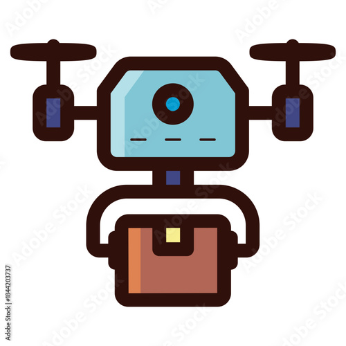 drone delivery service icon illustration