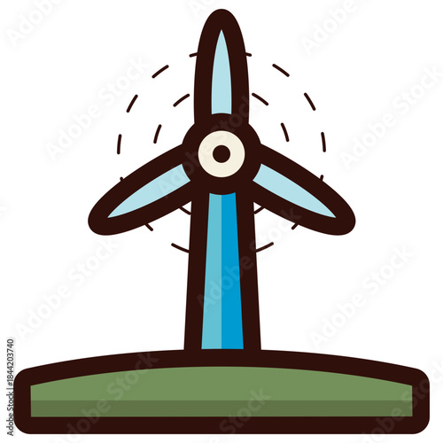 eco-friendly wind power technology icon illustration