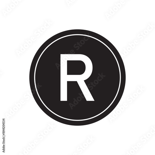 Registered icons of black colored in various styles