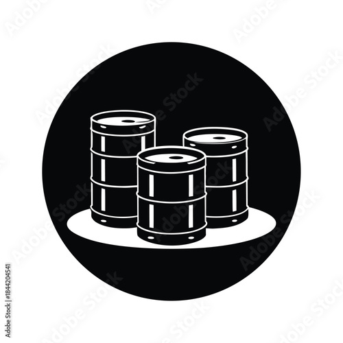 Oil Drum Storage Background Icon