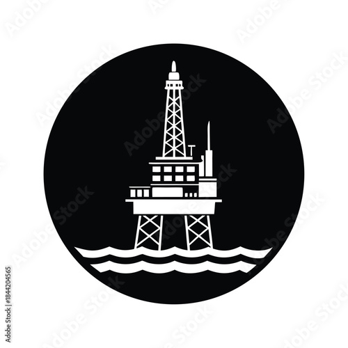 Oil Rig Platform Background Icon