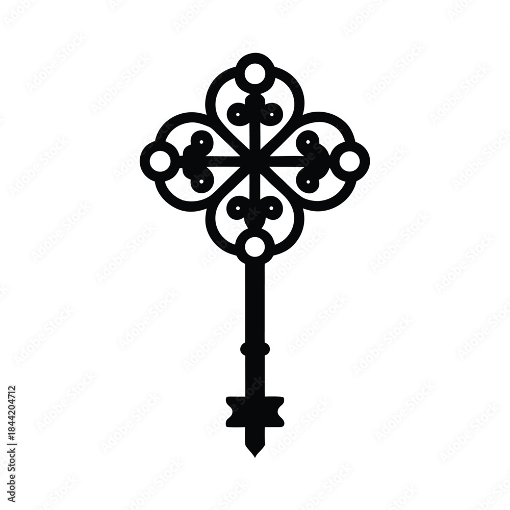 Obraz premium Old Gothic Key Pattern