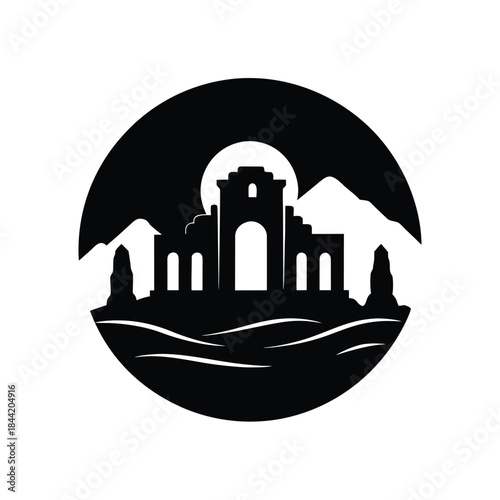 Old Ruins Desert Landscape Icon