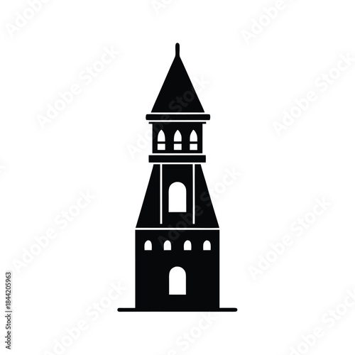 Old Village Tower Design Icon