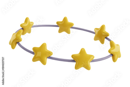 Cartoon dizzy stars 3d render icon concept isolated
