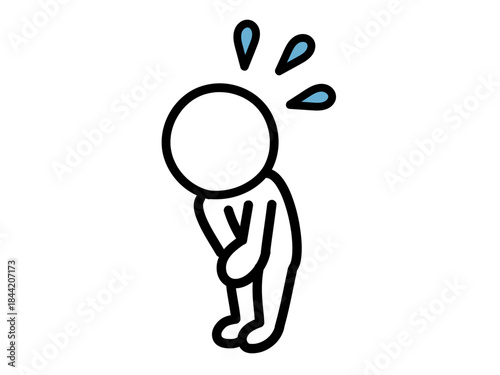 謝る人　汗　お辞儀