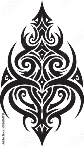 Abstract Tribal Tattoo Vector – Bold Black Silhouette Design