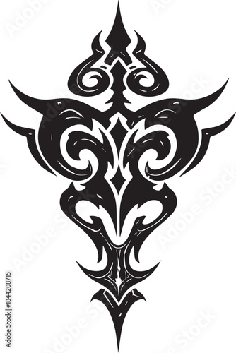 Abstract Tribal Tattoo Vector – Bold Black Silhouette Design