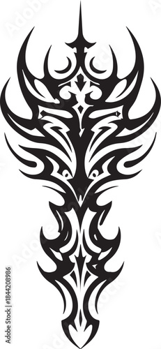 Abstract Tribal Tattoo Vector – Bold Black Silhouette Design