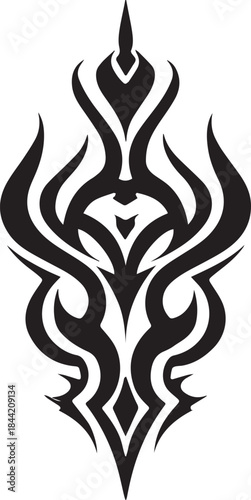 Abstract Tribal Tattoo Vector – Bold Black Silhouette Design