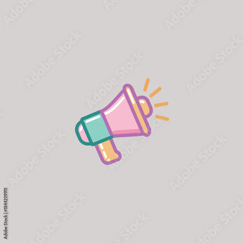 Bold flat design vector logo of a megaphone