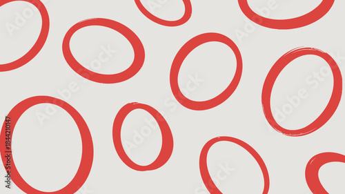 Red Circles Pattern on White Background