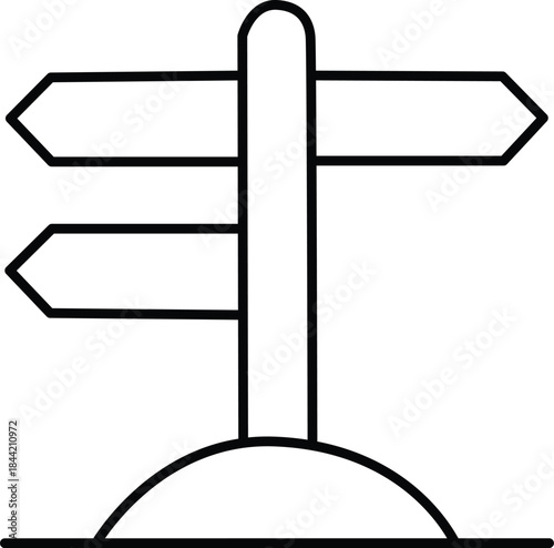 Directional signpost with multiple paths Vector