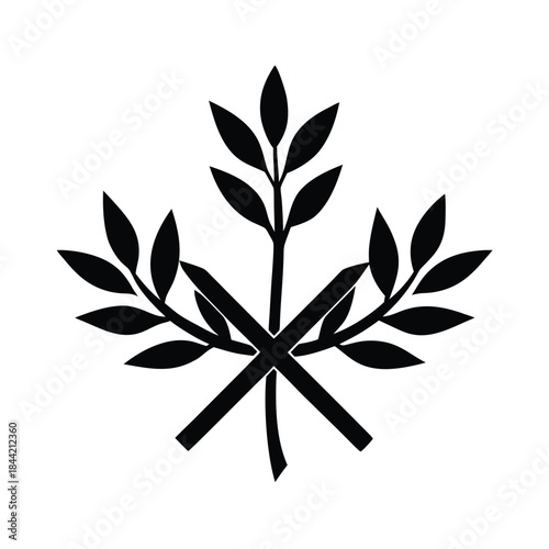 Olive Branch Cross Icon