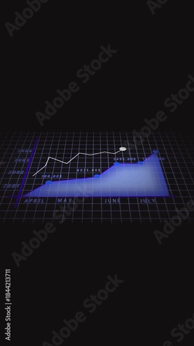 Animated marketing presentation business finance data graph vertical video. Animated business success chart data visualization stock market vertical video.