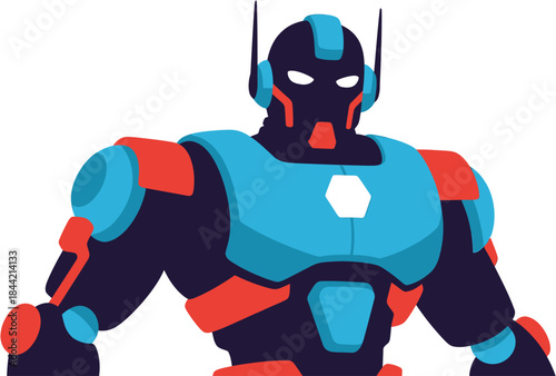 Futuristic Robot Character with Glowing Eyes and Sleek Design