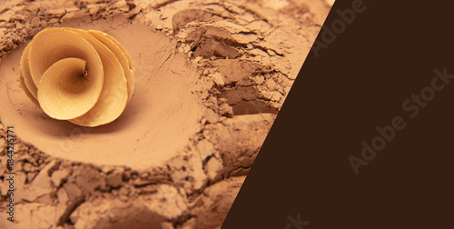 The pattern formed by clay, sand, and soil is embellished with wooden shavings and flower props. The layout is simple, with Middle Eastern style and American Western style, relatively simple. The desi