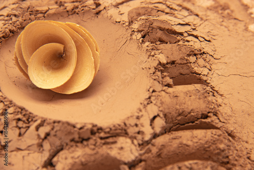 The pattern formed by clay, sand, and soil is embellished with wooden shavings and flower props. The layout is simple, with Middle Eastern style and American Western style, relatively simple. The desi