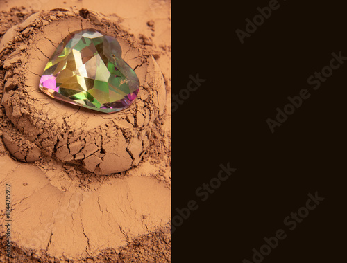 The pattern formed by clay, sand, and soil is embellished with a glass core prop. The layout is simple, with Middle Eastern style and American Western style, relatively simple. The design includes pag