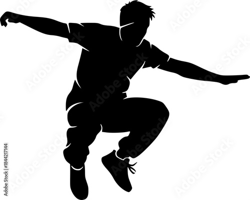 Parkour silhouette, Jumping parkour silhouette, Parkour, Parkour vector illustration