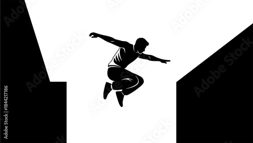 Parkour silhouette, Jumping parkour silhouette, Parkour, Parkour vector illustration