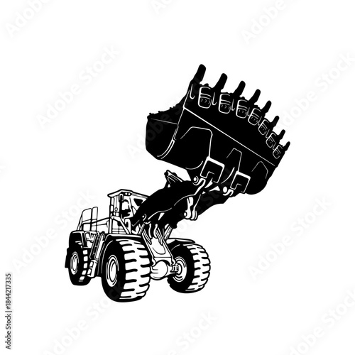 Front Loader - Heavy Equipment - Heavy Machinery, Construction Machinery Stencil Cut File