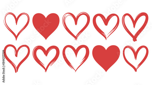 Collection of red hearts