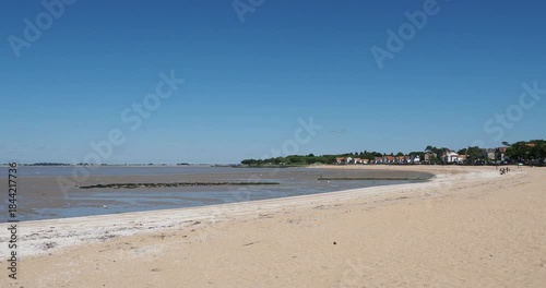 North Beach of Fouras-les-Bains in Charente-Maritime. A large, fine sandy beach surrounded by a 'Greenwood' oak forest, perfect for relaxation