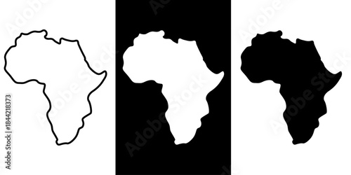 Africa map icon set