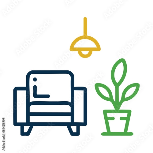 Cozy living room corner Vector