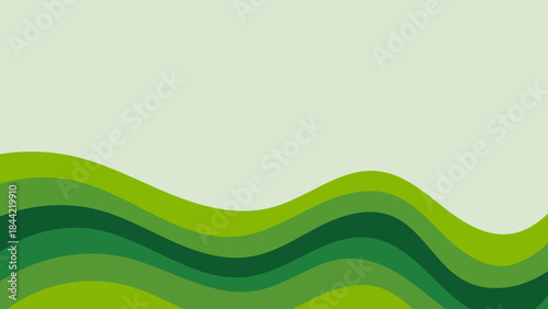 a green and white background with a wave pattern