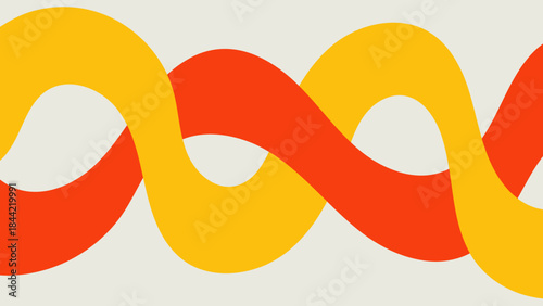 a yellow and red swirl is shown on a white background