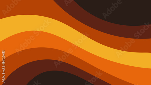 a brown and orange wavy background with a black background
