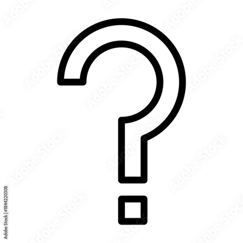 Question Mark Vector Line Icon Design